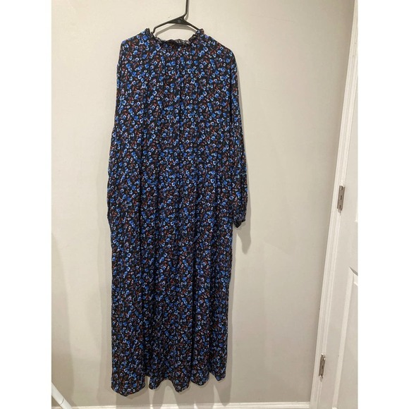 Terra & Sky Blue long sleeve signature soft plus size floral maxi dress size 3X - Picture 7 of 8